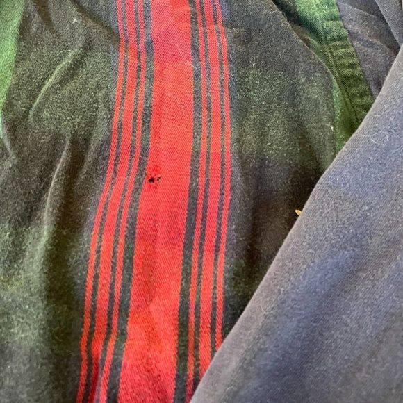 VTG Nautica Shirt Mens XL Blue Vertical Plaid Colorblock 90s Logo Twill - Picture 9 of 9